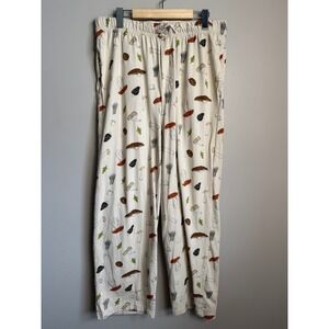 Millie + Moose Mushroom Print Organic Cotton Lounge Pants Goblincore Nature XL